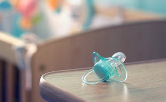 pacifier on top of table