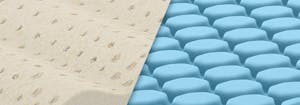 image of latex vs memory foam mattress