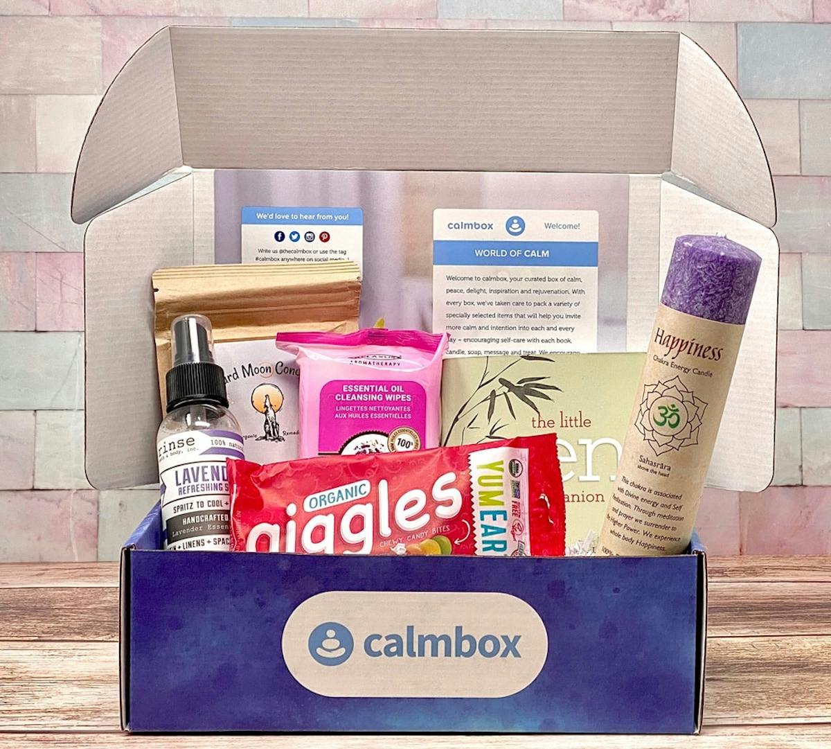 calmbox - self-care subscription box with products in it