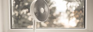 fan in bedroom