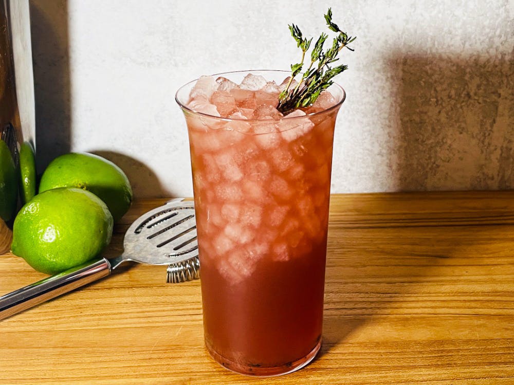 cranberry vanilla shrub sparkler