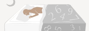 illustration of person lying in bed with enneagram numbers on comforter