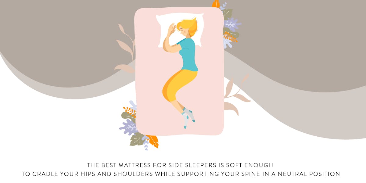 person lying on soft mattress for side sleepers