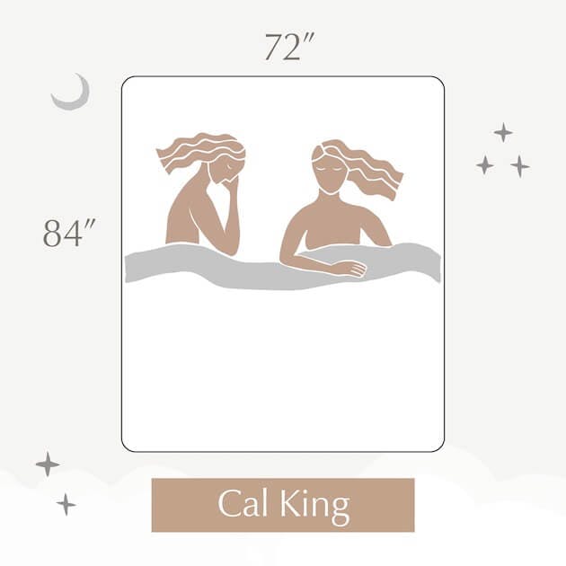 california king-size mattress dimensions infographic