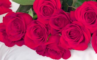 image of roses on pillow - romantic bedroom ideas