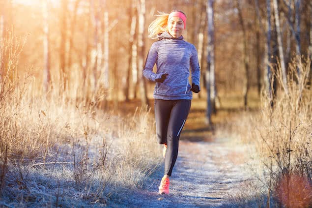 person running outdoors in winter