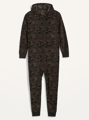 Old Navy Patterned Micro Performance Fleece One-Piece Pajamas