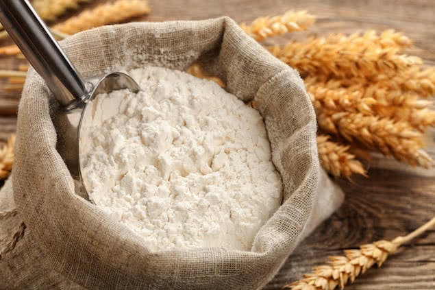 bag of flour used for baking