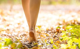 image of feet earthing on ground
