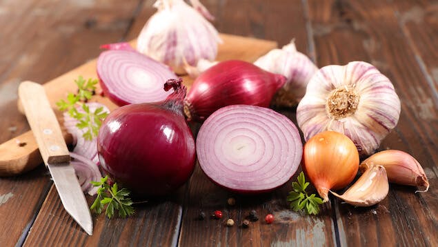 prebiotic foods - image of onions and garlic
