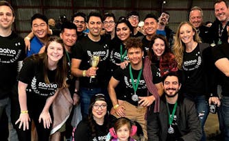 saatva team at startup games