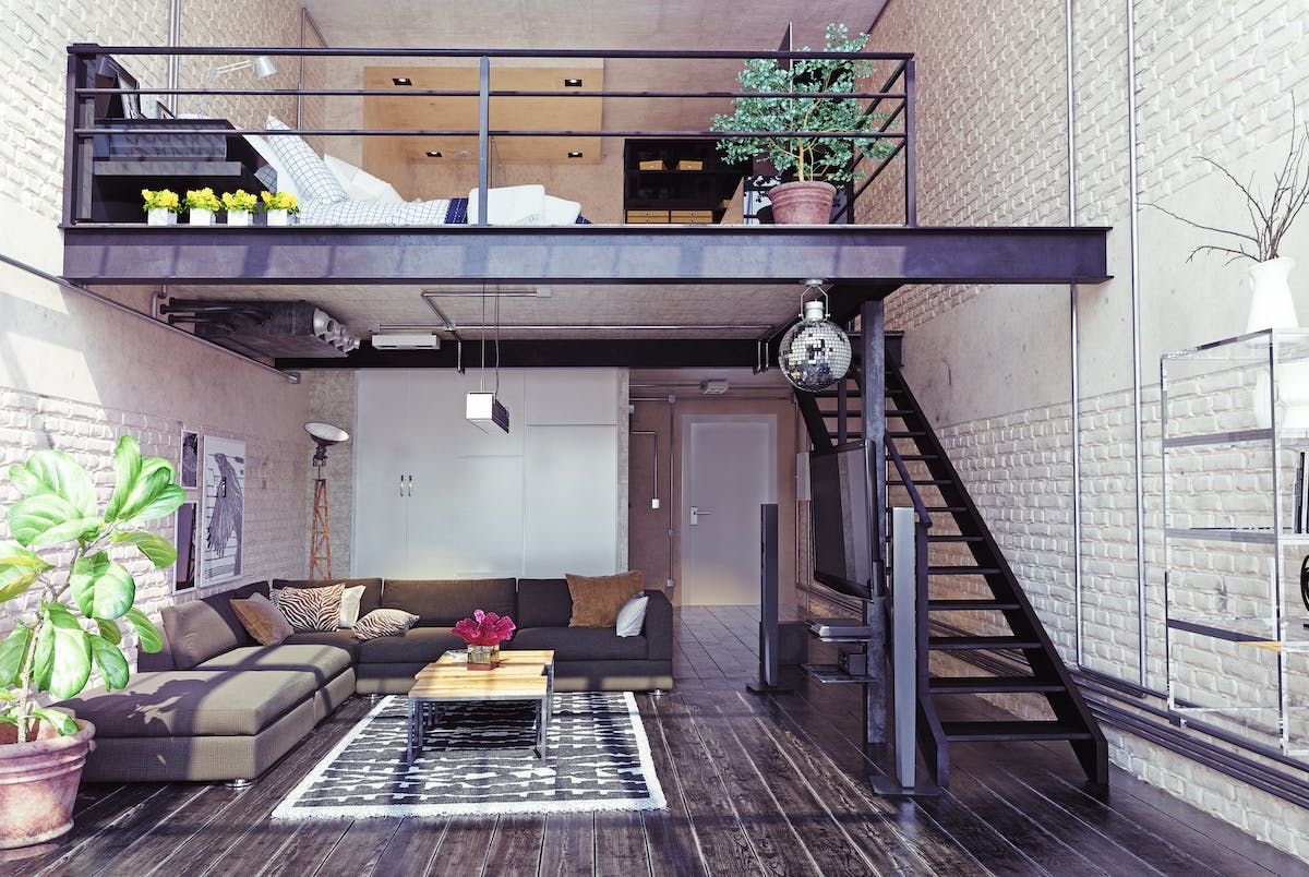 loft bed in living room