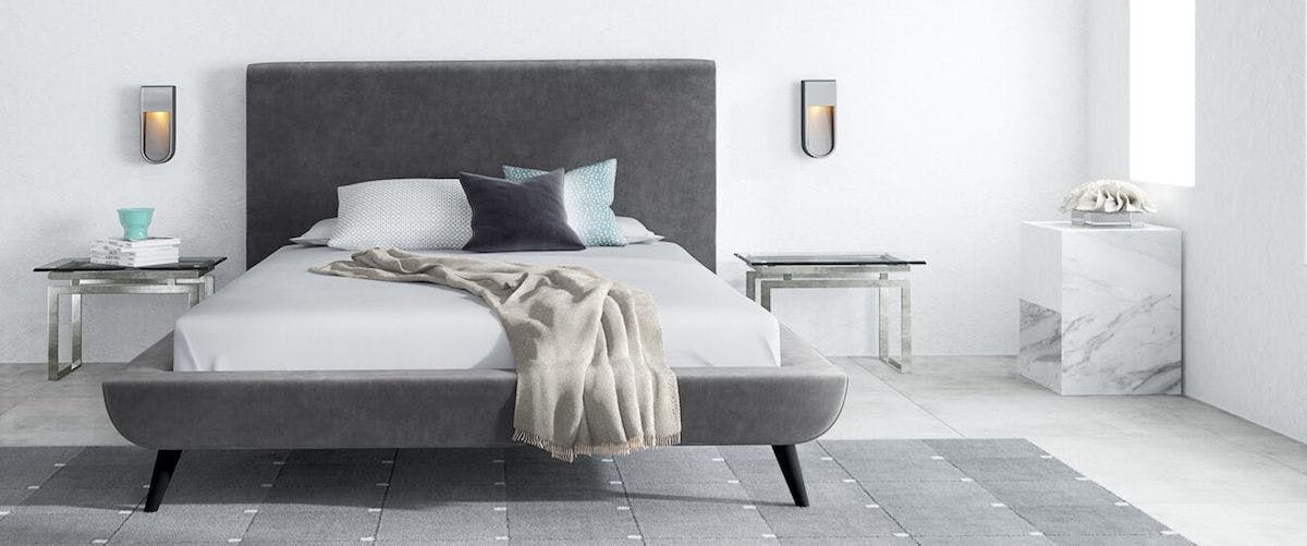 porto mid-century modern bed frame