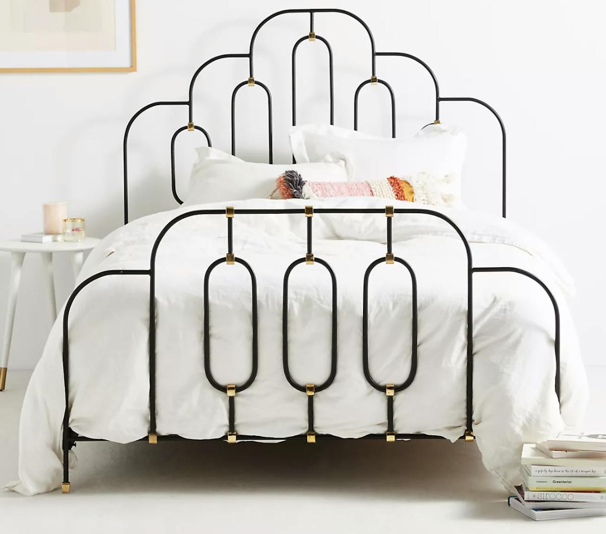 anthropologie wrought-iron bed frame