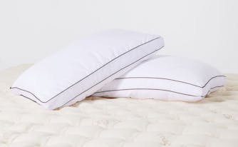 saatva pillows on top of bed