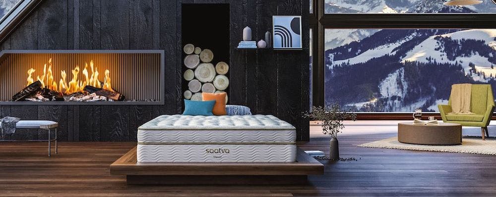 saatva classic innerspring mattress inside cabin