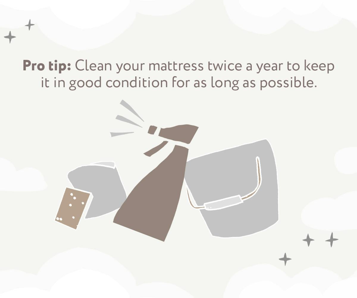 illustration showing how to clean a mattress