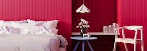 bedroom with magenta walls - pantone 2023 color of the year