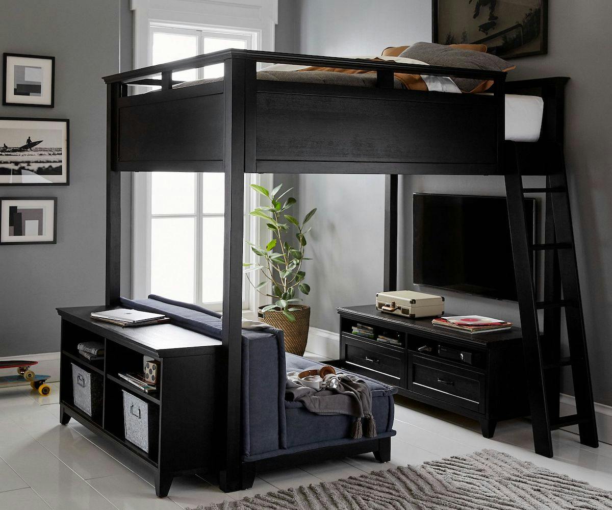 loft bed with reading nook