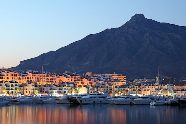 View of Marbella, Spain coastline
