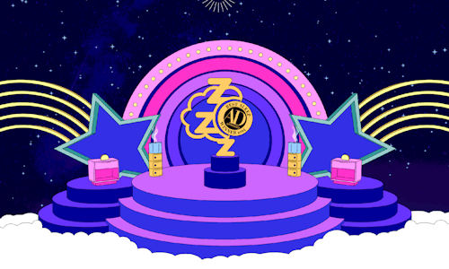 Architectural Digest's Animated Best Sleep Awards Neon Stage