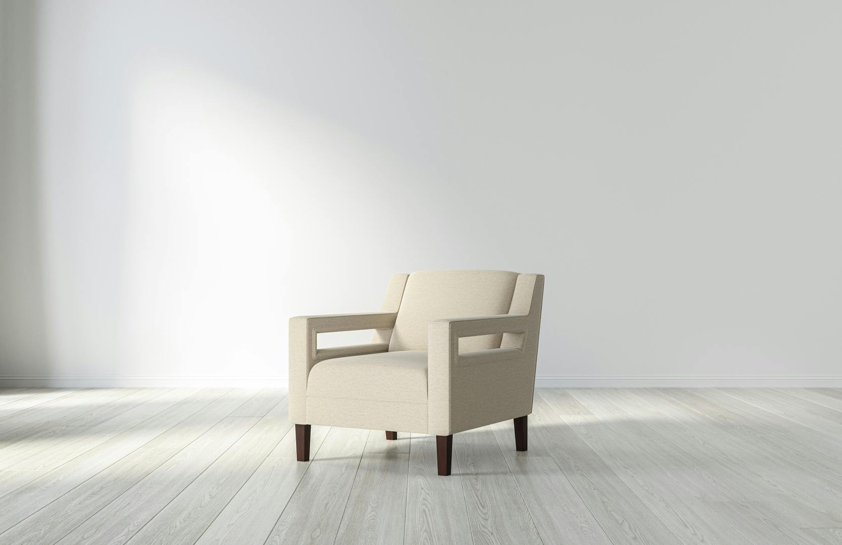 Saatva's Logan Chair, a mid-century style seating option that exudes modern elegance