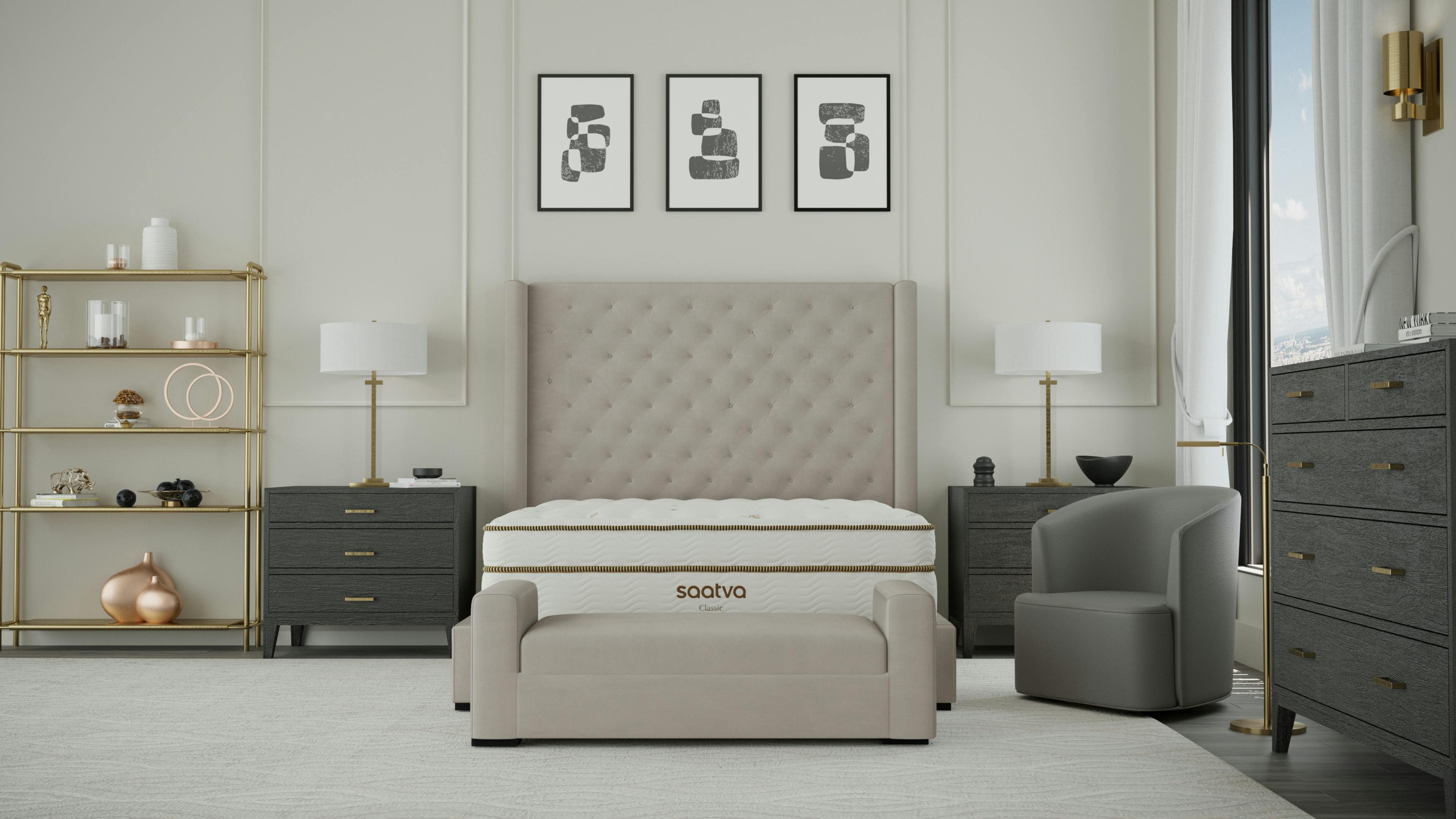 Blending modernity and classic appeal, the Lena Bench is versatile enough to pair with any of Saatva's bed frames.