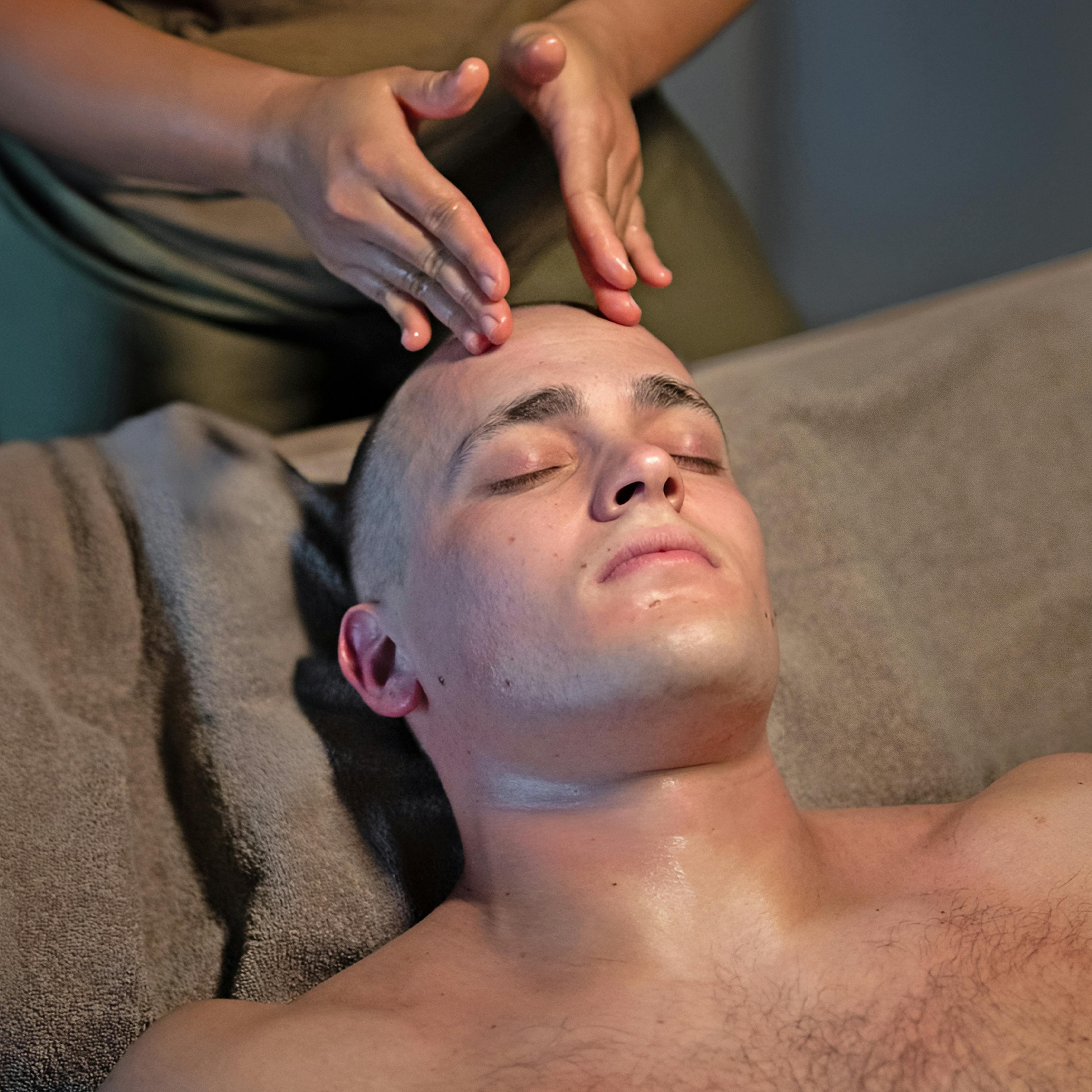 Relaxing face massage