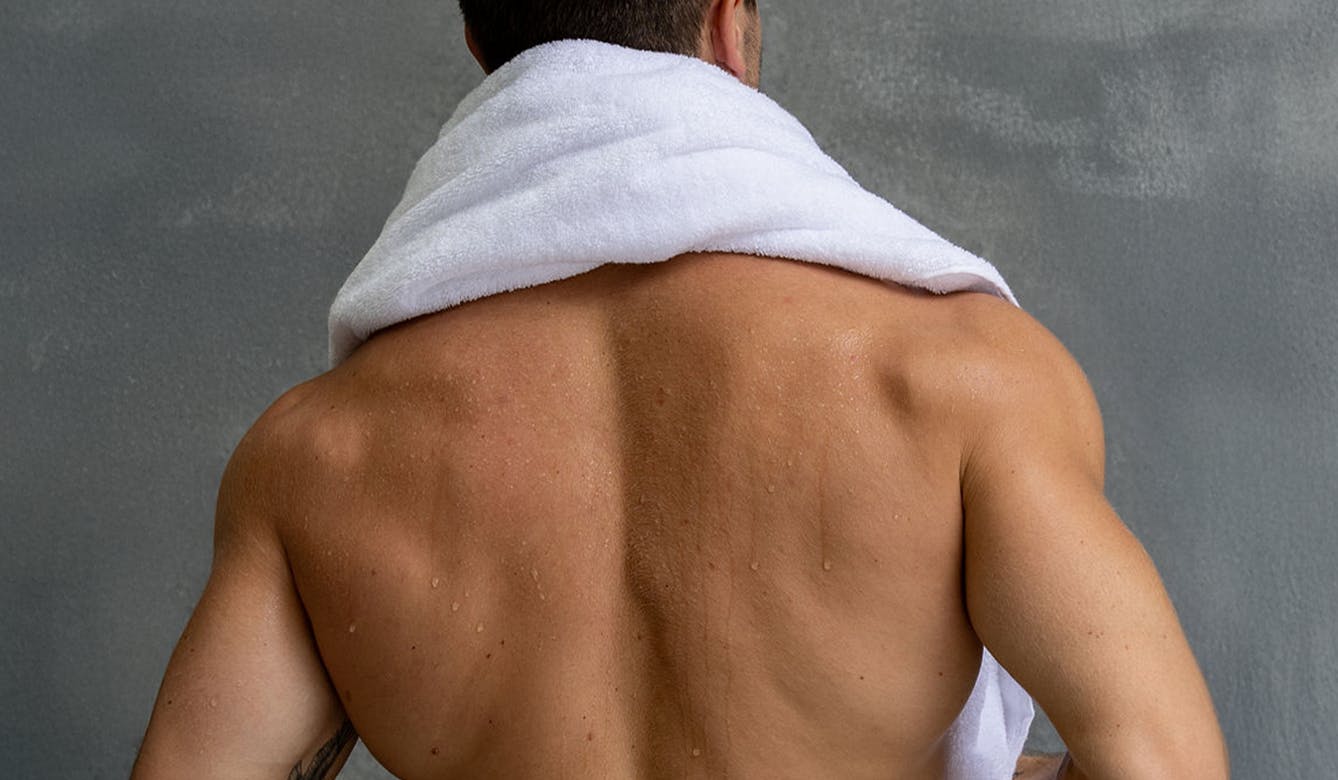 Athlete’s back prepared for our sports massage at Sabai Sabai Thai Massage Split