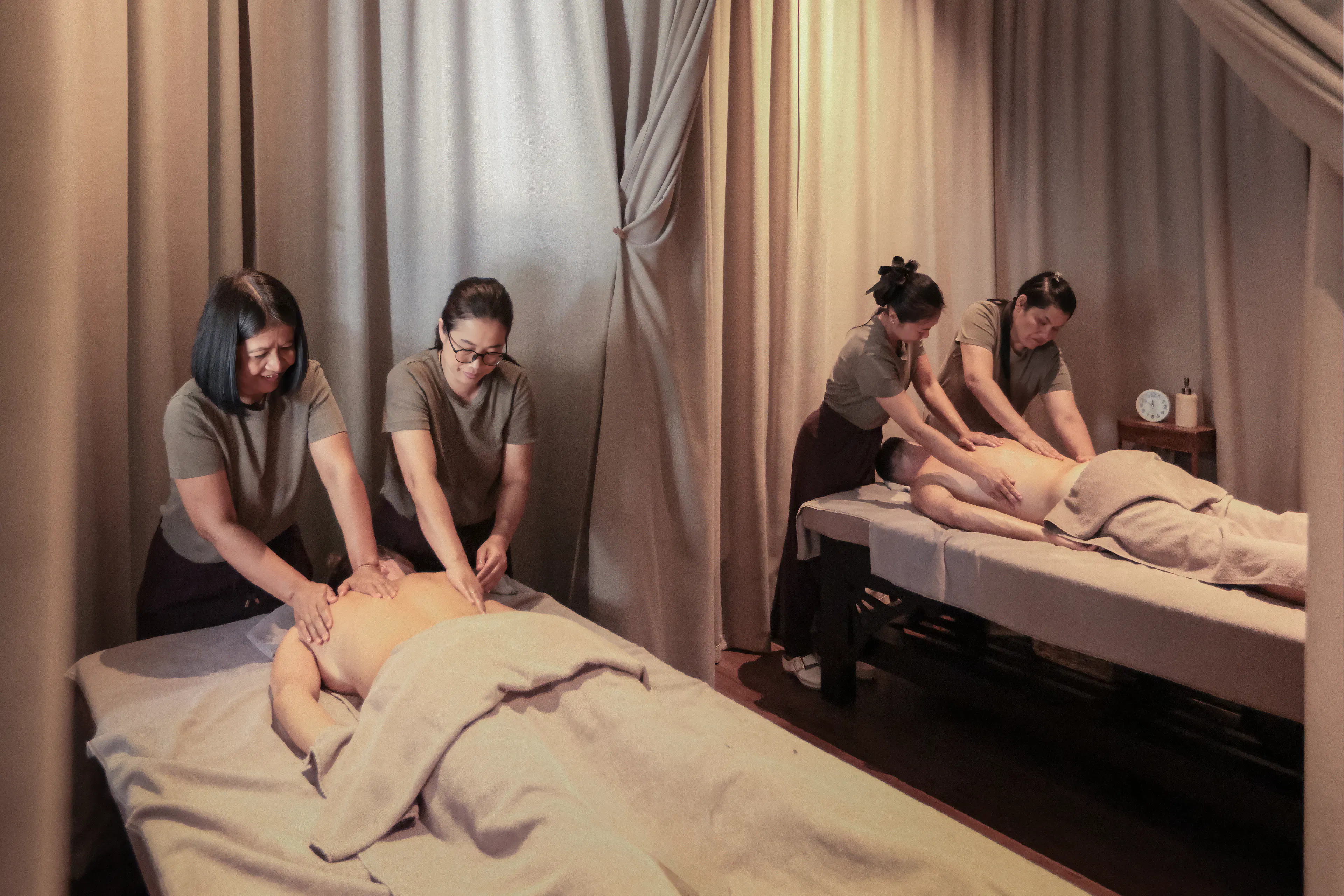 Experienced Sabai Sabai Thai Massage team in Split inside an authentic space designed for deep relaxation.