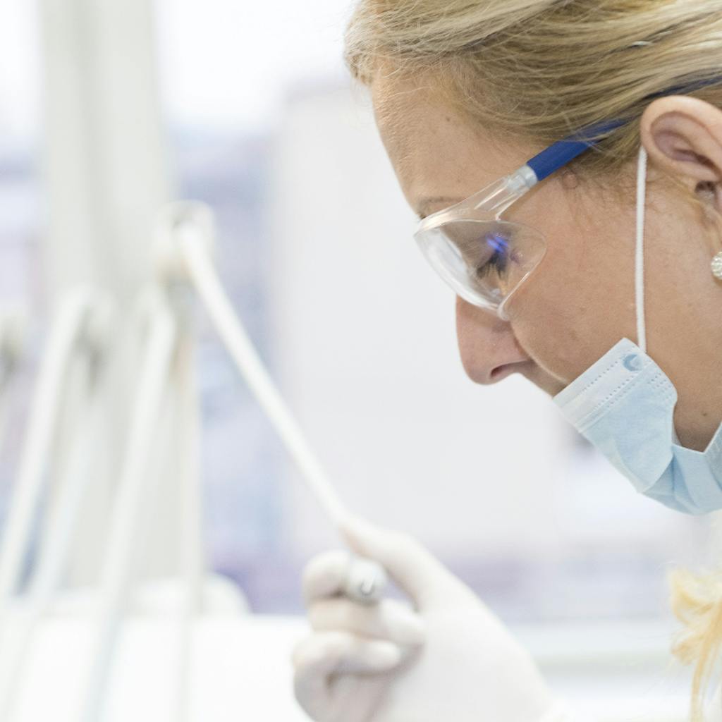 Doctor with mask in a lab
