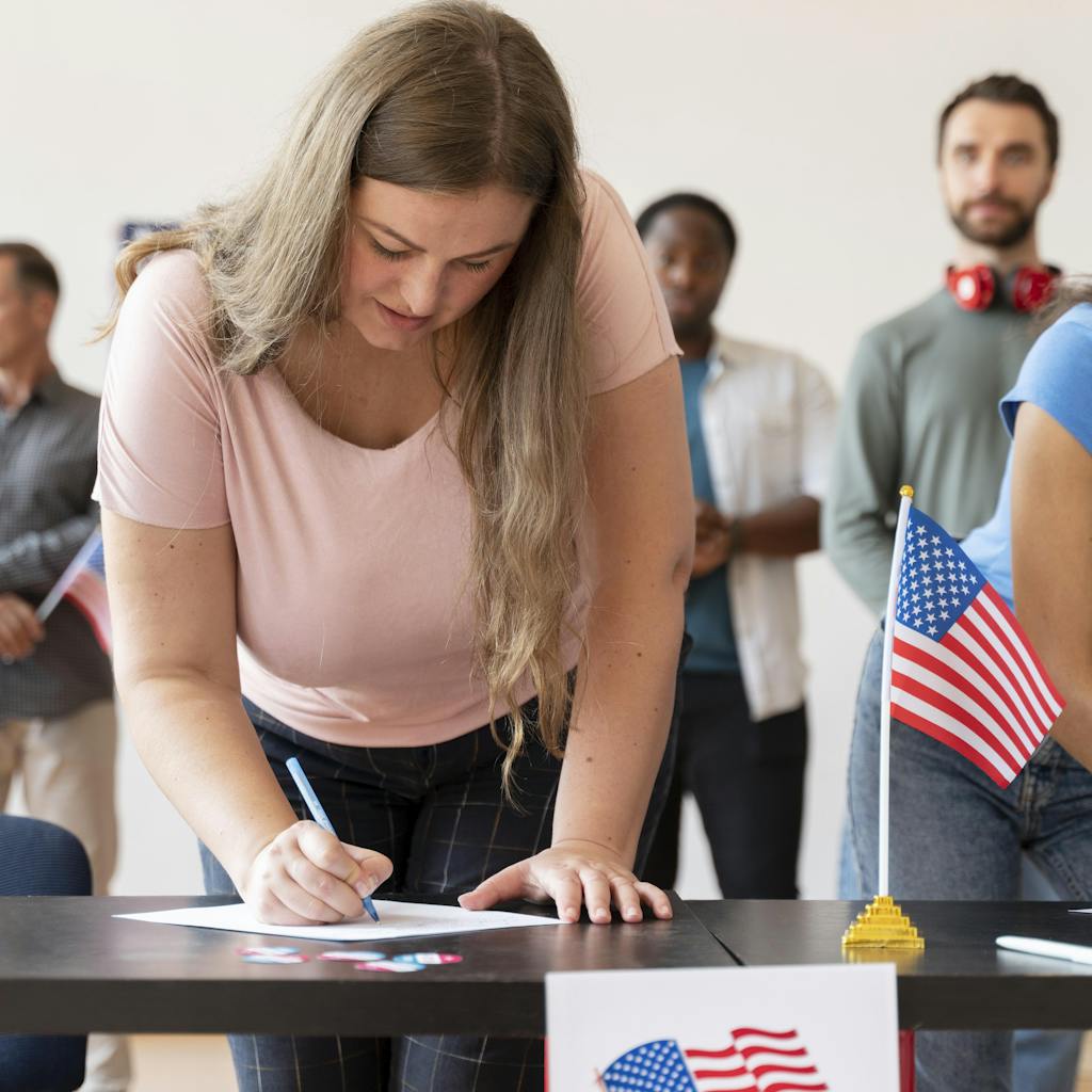 People voting in the United States elections Image by <a href="https://www.freepik.com/free-photo/people-registering-vote-united-states_18301085.htm#query=vote%20united%20states&position=33&from_view=search&track=sph">Freepik</a>