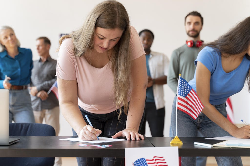 People voting in the United States elections Image by <a href="https://www.freepik.com/free-photo/people-registering-vote-united-states_18301085.htm#query=vote%20united%20states&position=33&from_view=search&track=sph">Freepik</a>