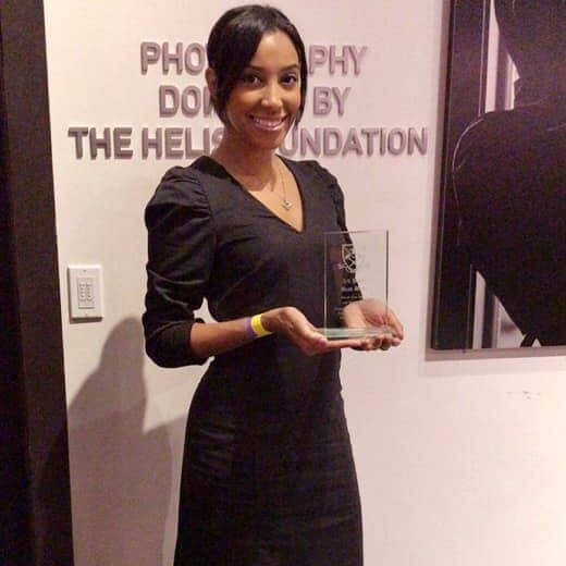 Alexandra receiving the prize