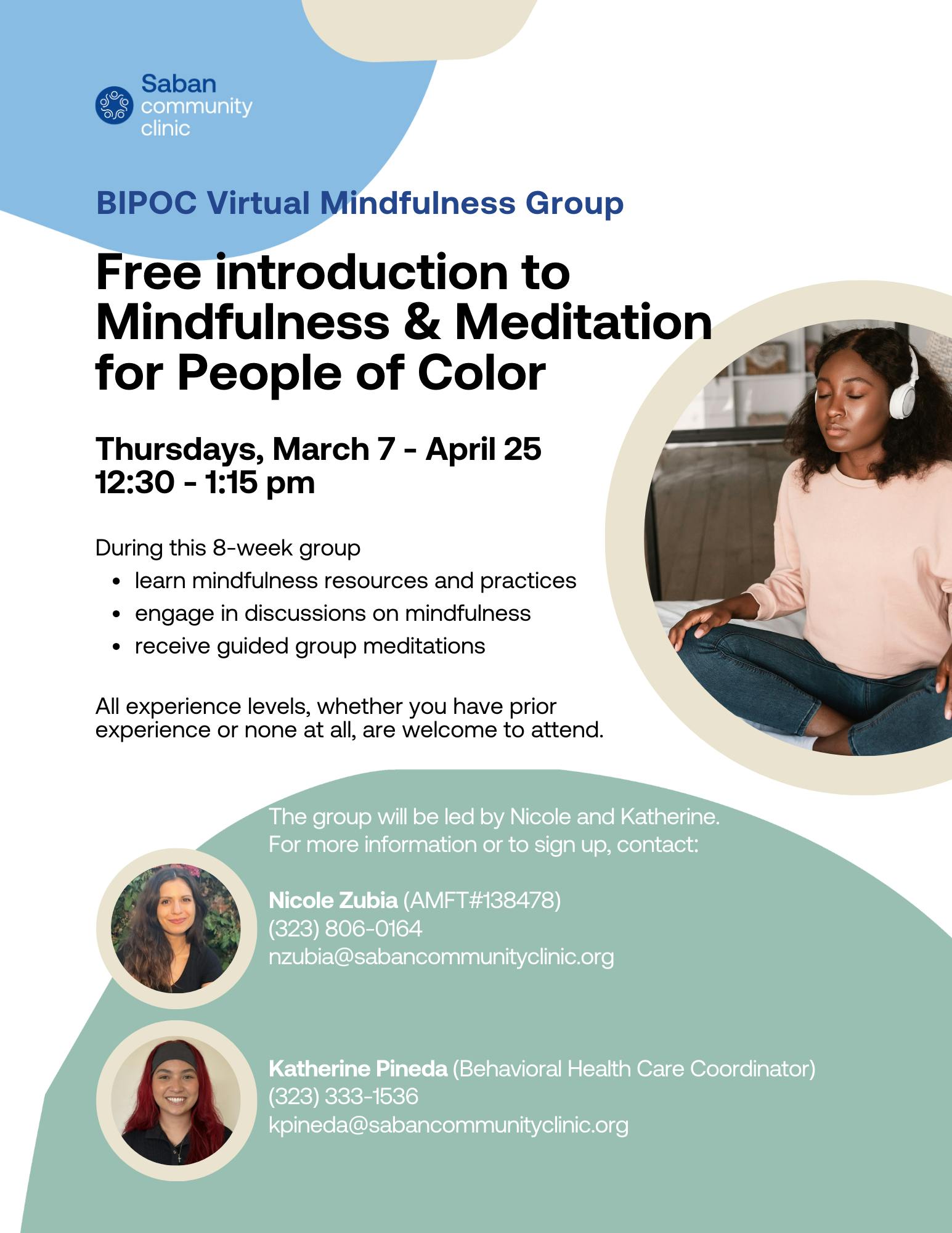 Free introduction to Mindfulness and Meditation for People of Color