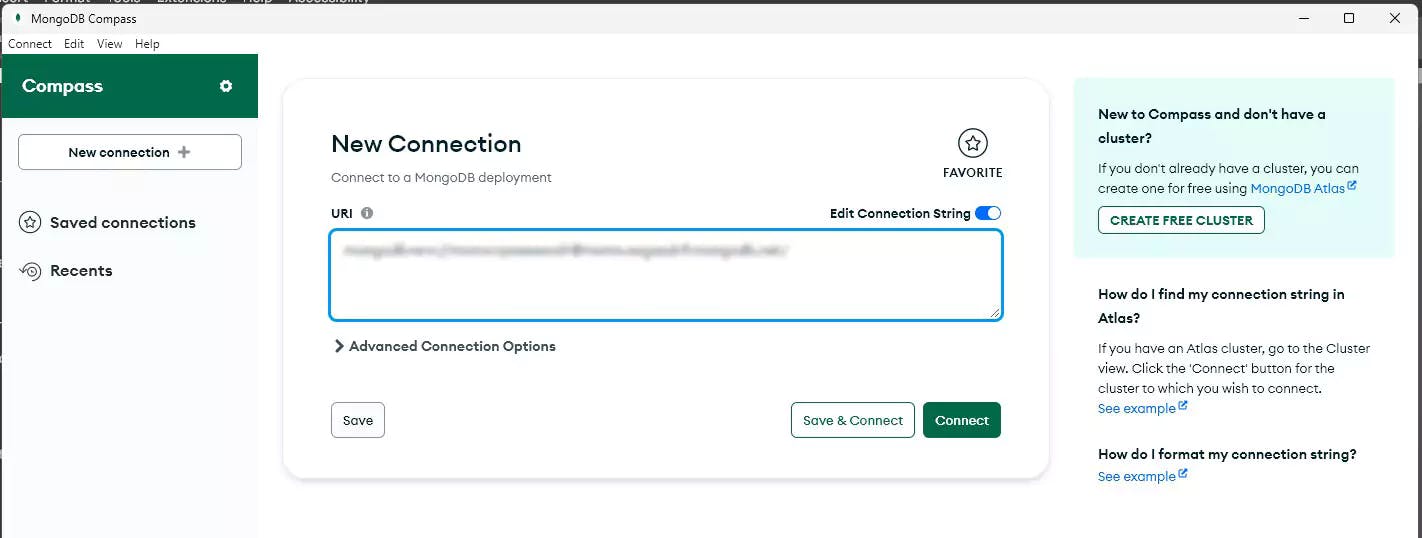 mongodb compass connection