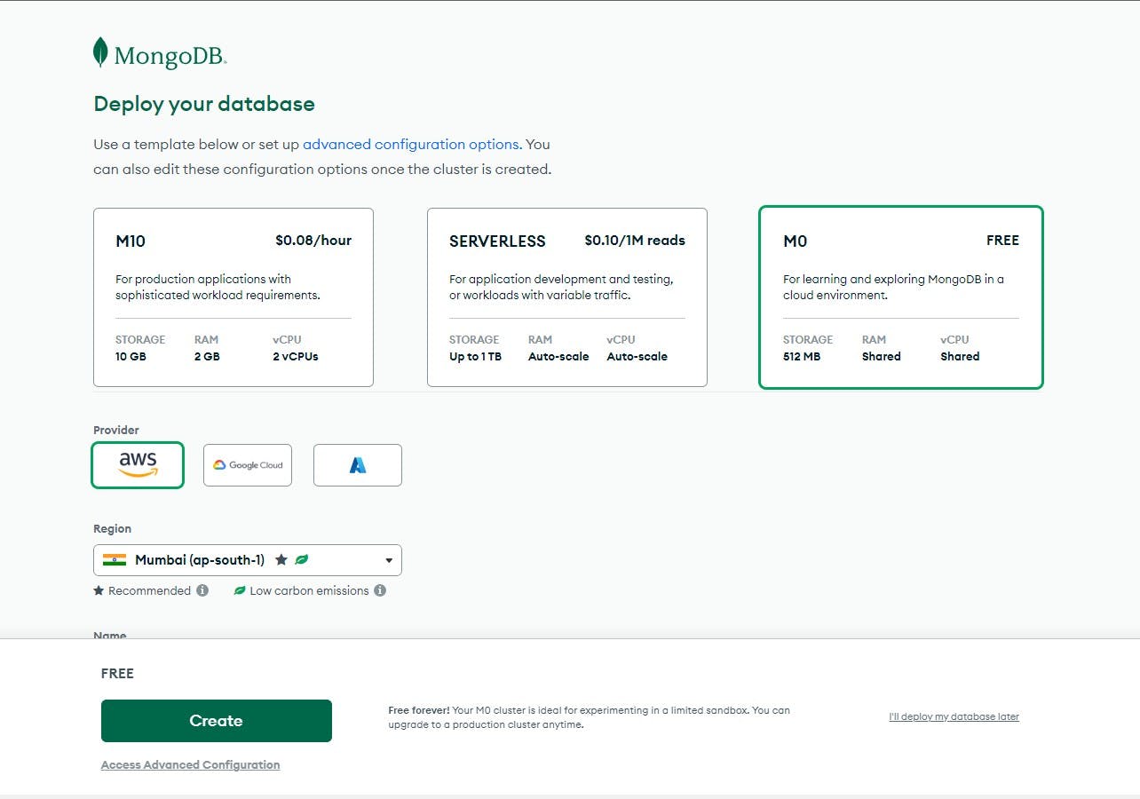 mongodb creating cluster