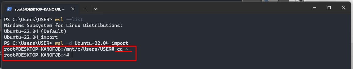 wsl navigate to root