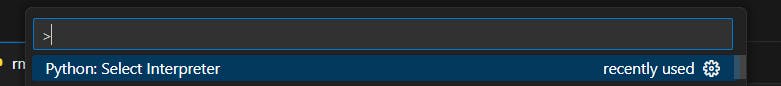 VS Code Command Palette to select Python interpreter