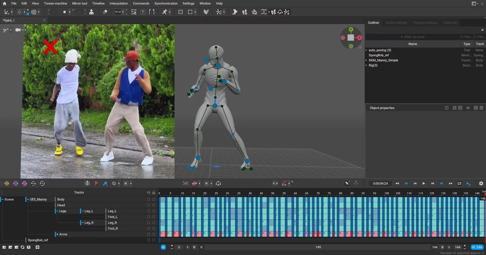 cascadeur-animation-unbaking-timeline