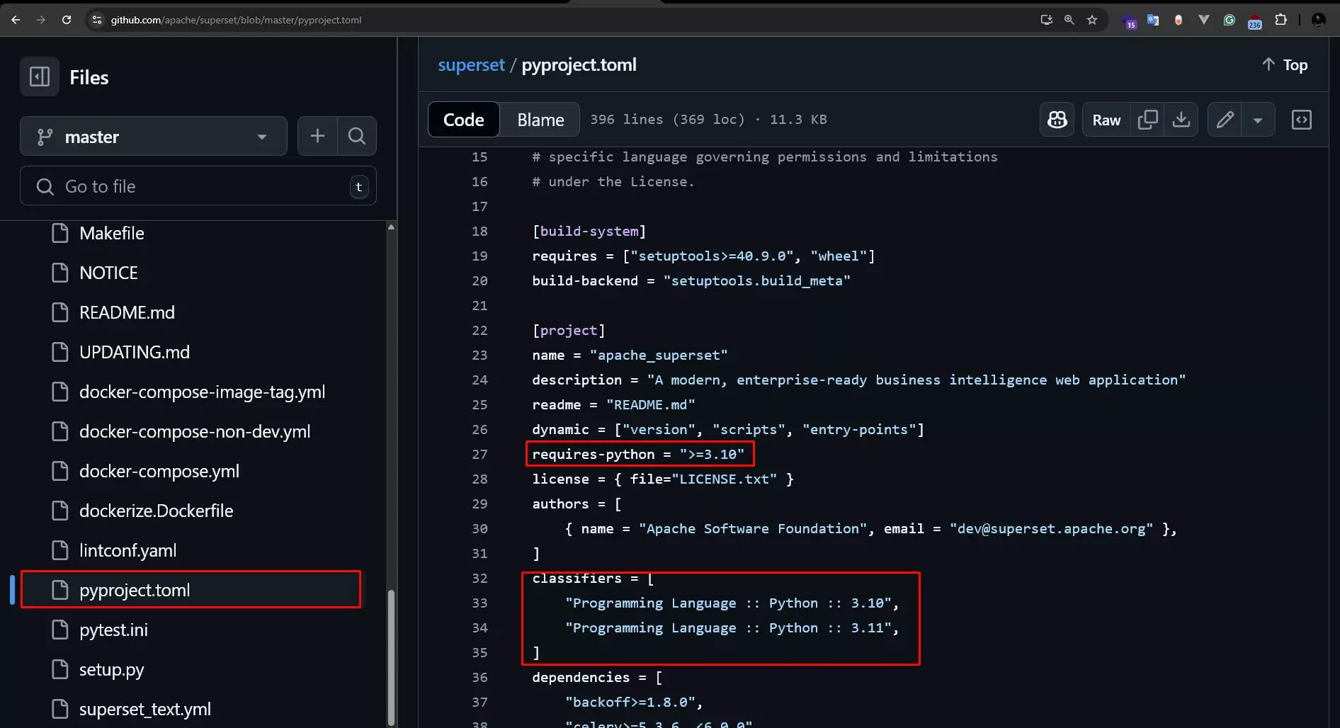 superset-requirements-of-python-version-on-pyproject-toml-file