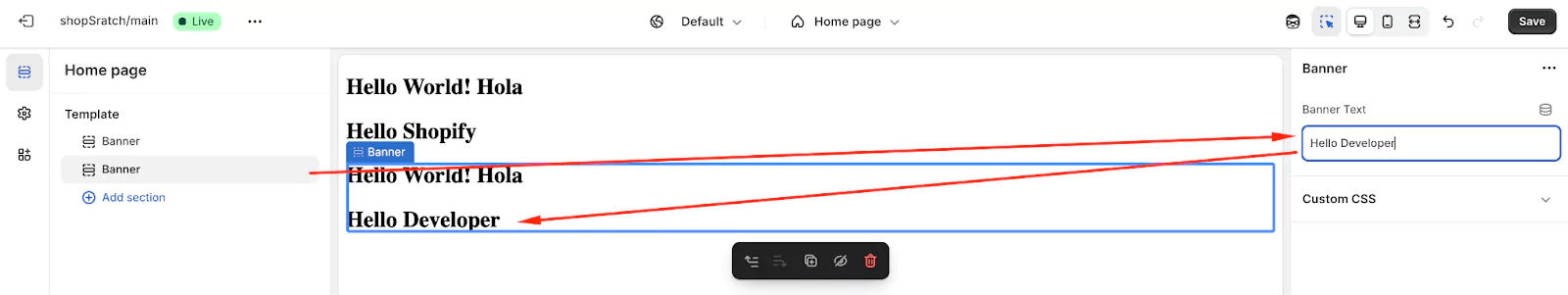 Add New Custom Section