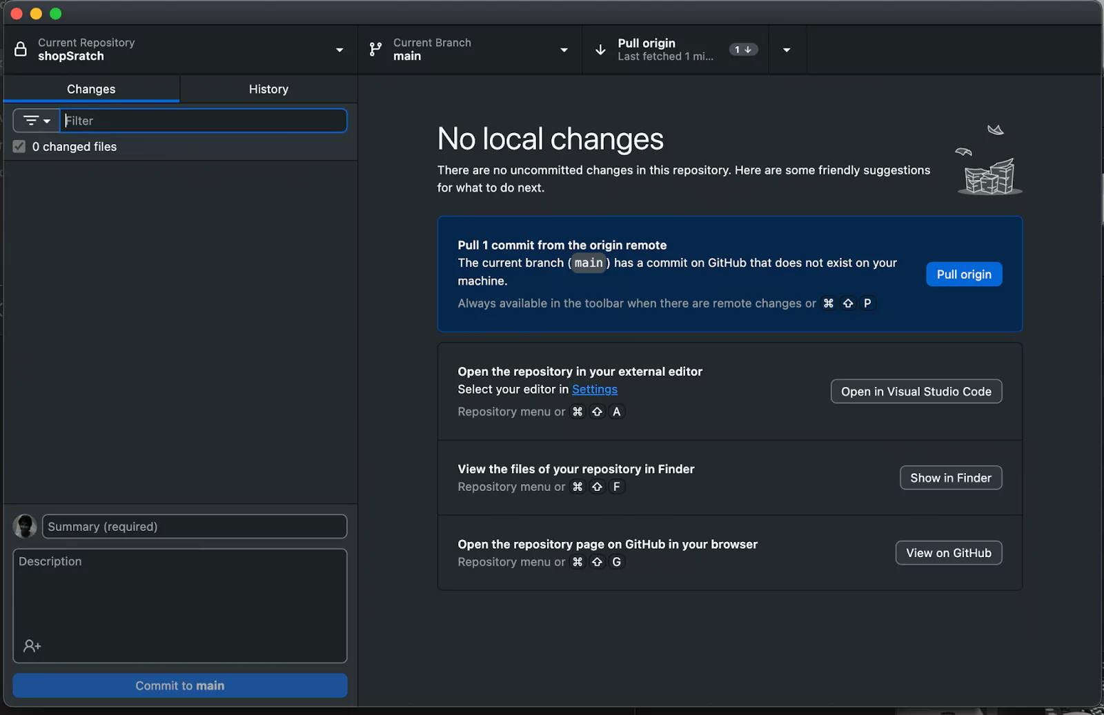 Pull Using GitHub Desktop