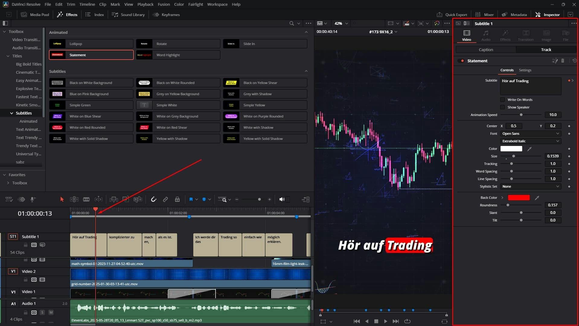 Subtitle Animation and settings