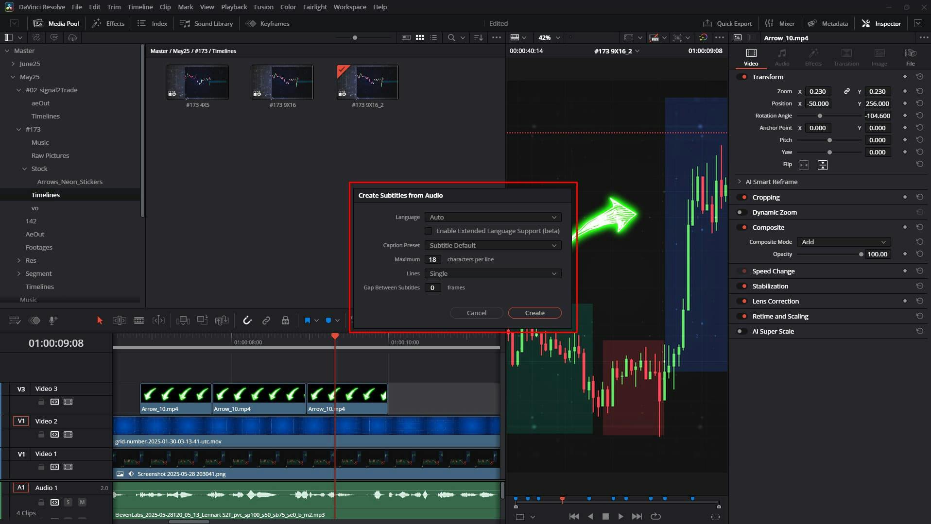 Subtitle from Audio Settings