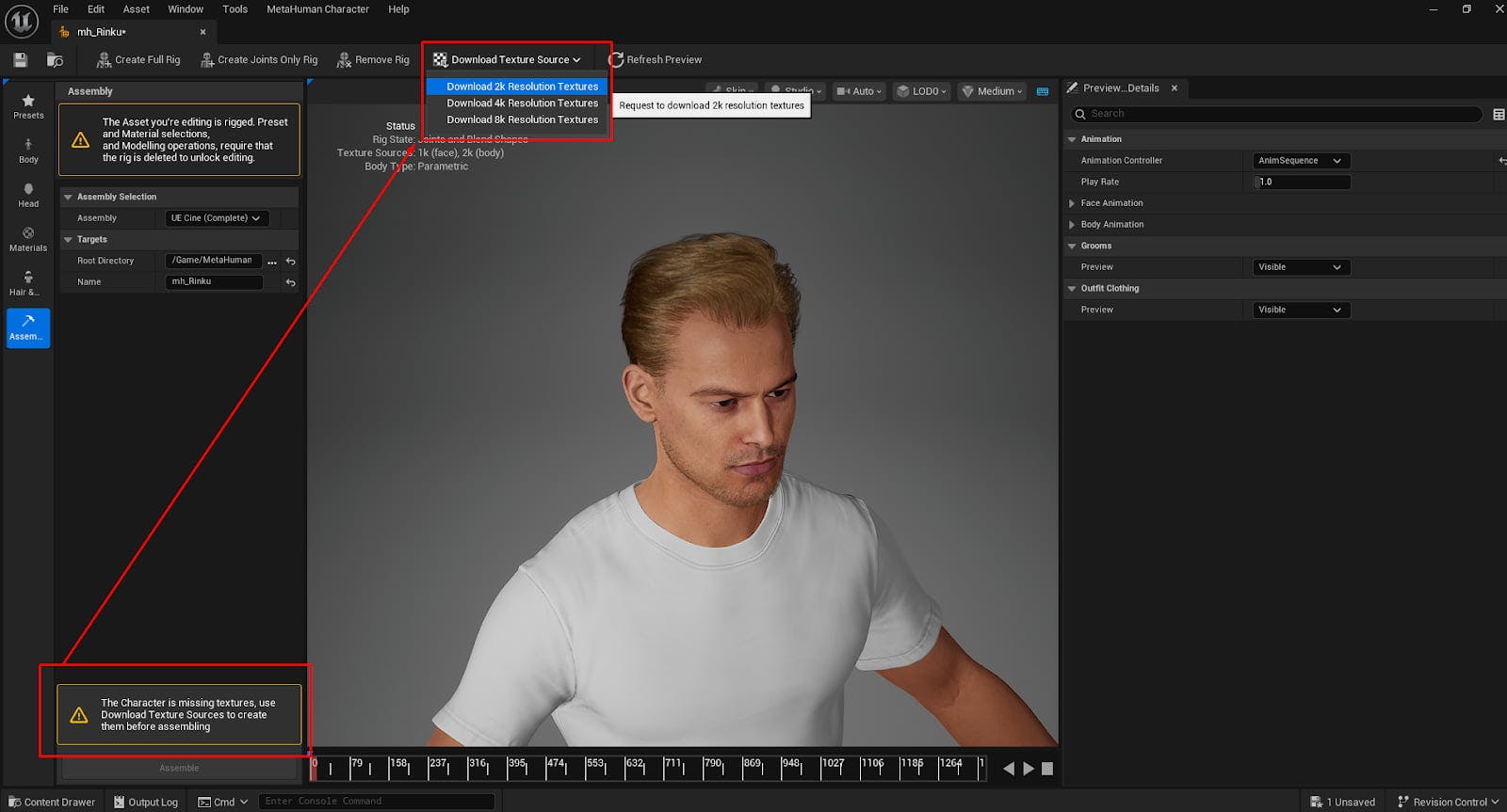 MetaHuman Download Textures