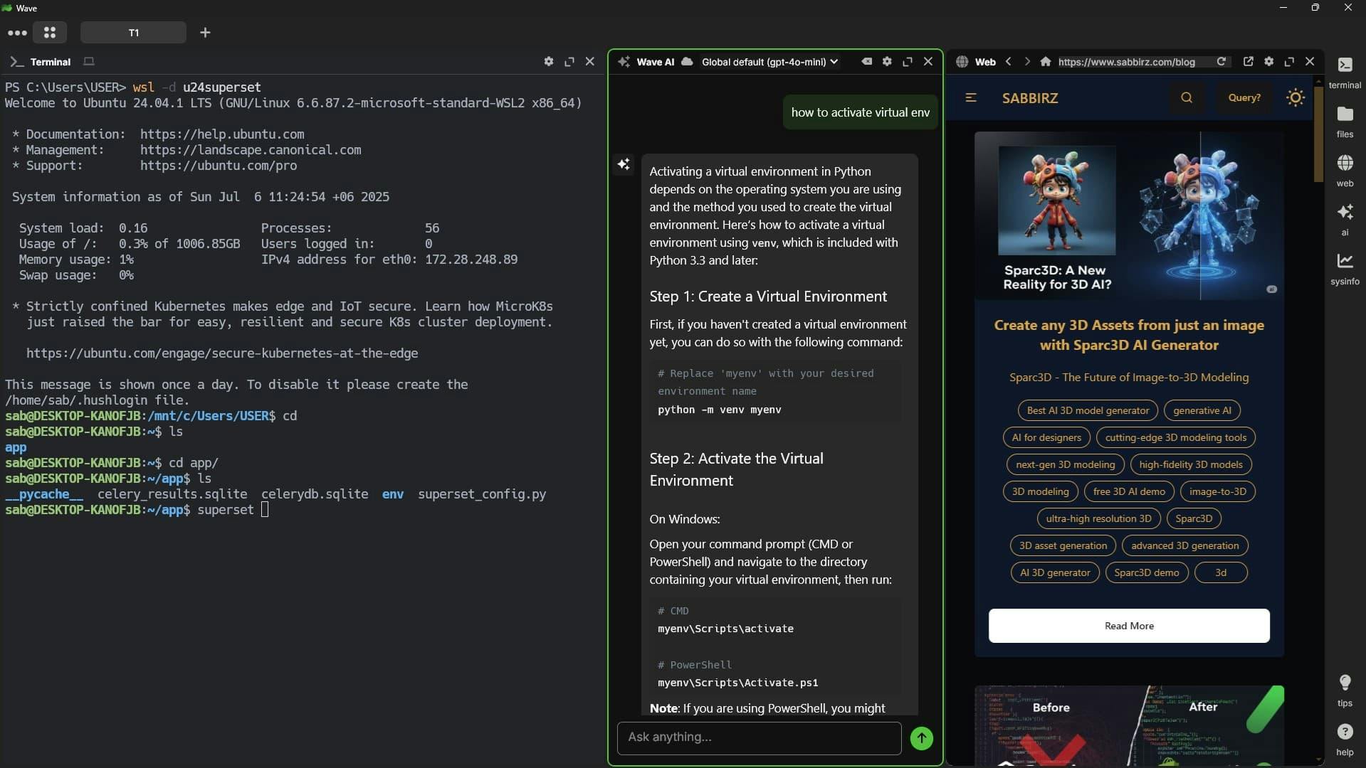 Wave Terminal UI
