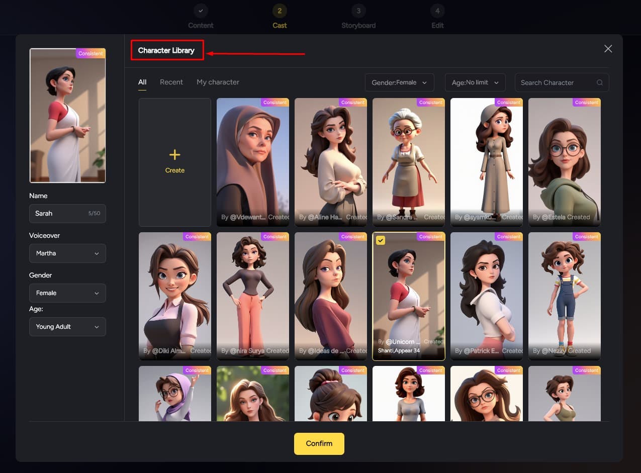Step 02b - Character Library