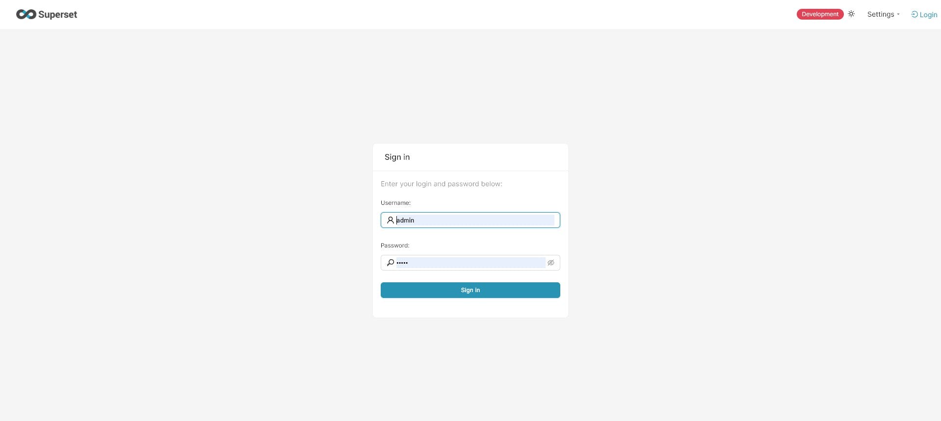 Superset Default User and Password