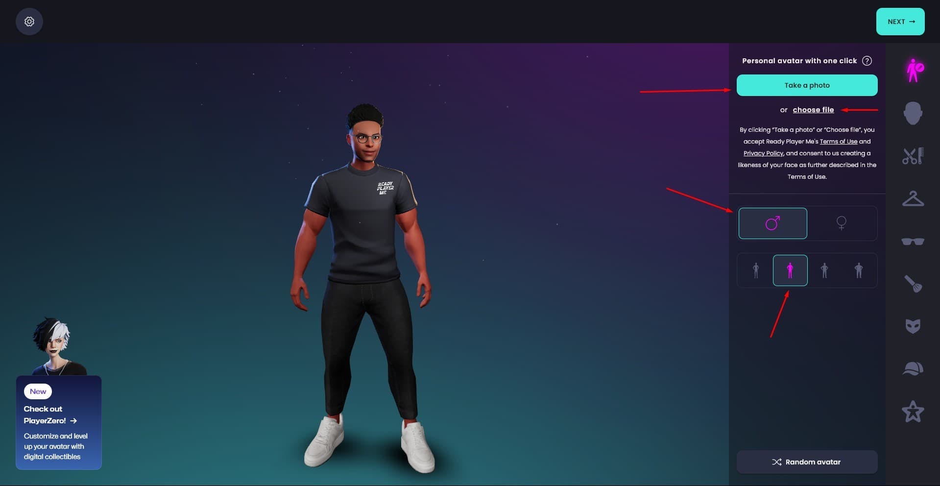 Ready Player Me Character Generation